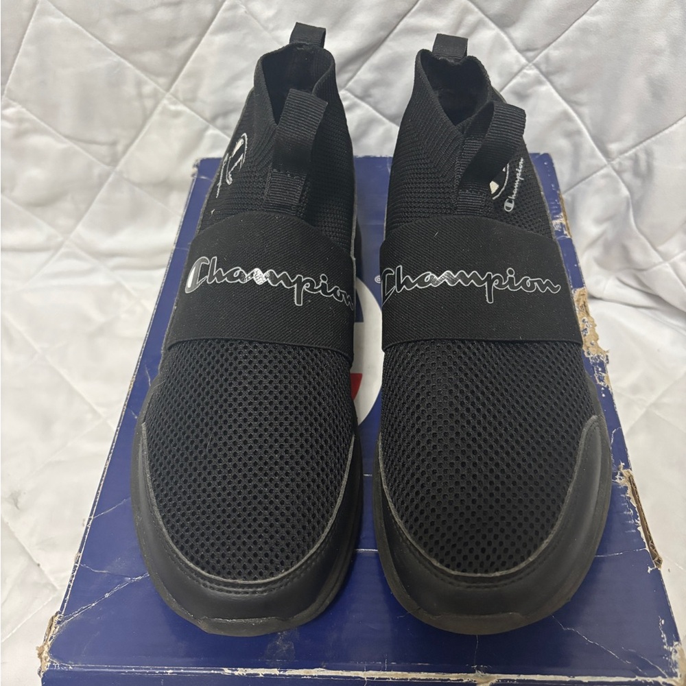 Champion Men's Black Mesh Slip-On Sneakers